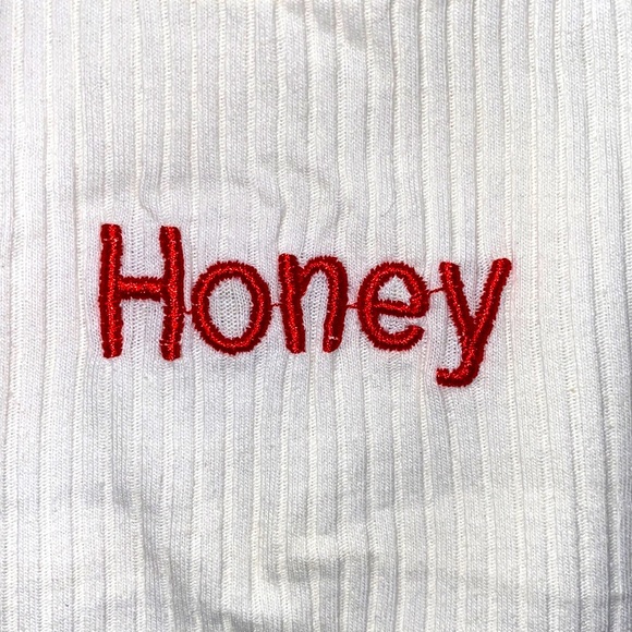 HONEYBUM White Cropped Spaggheti Strap Top Sz: S - Picture 2 of 5